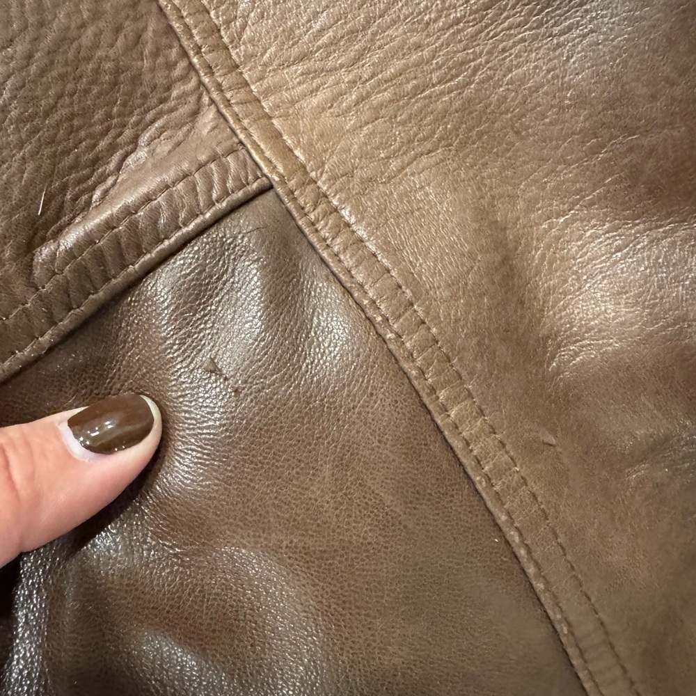 Vintage Atlantic Rancher Leather Lined Jacket Coat See Measurements Flaws - Picture 12 of 13